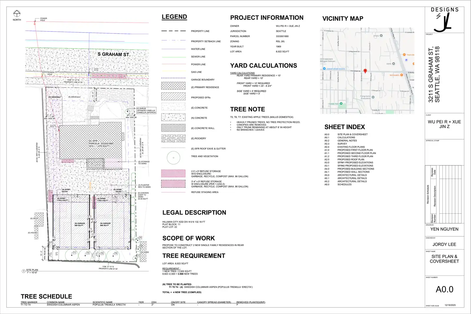 Site plan for 3211 S Graham St