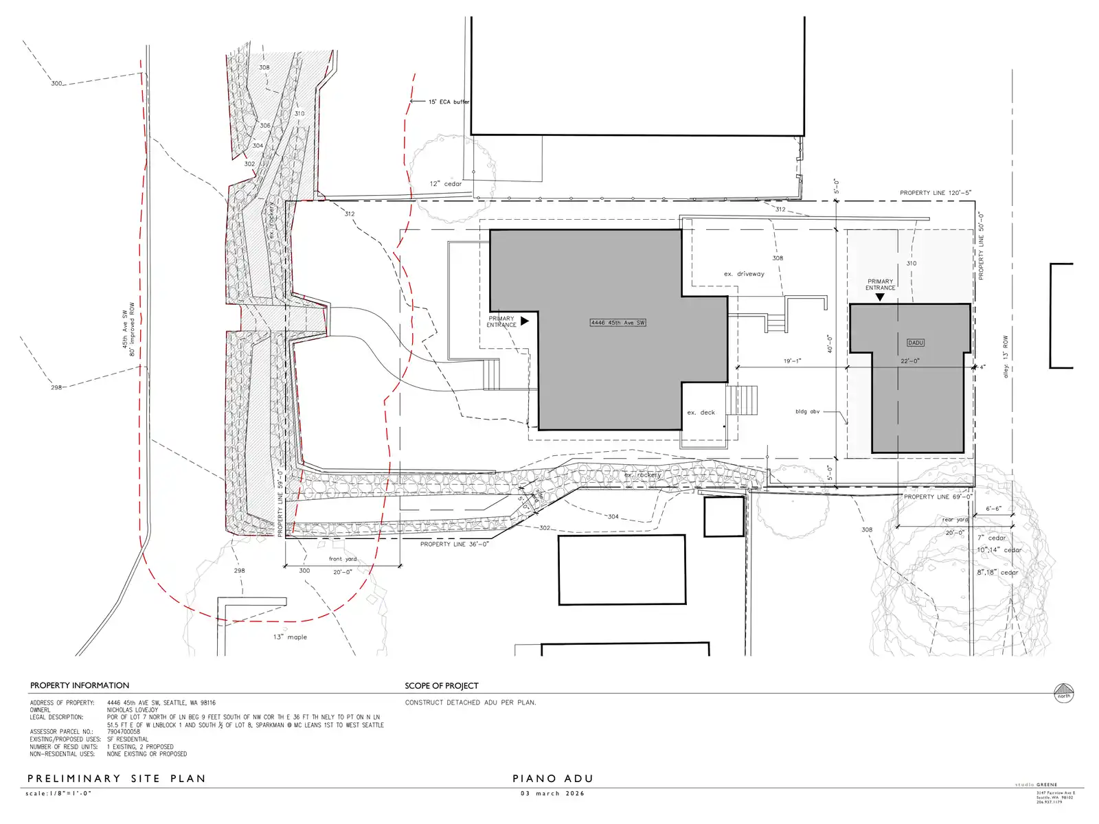 Site plan for 4446 45th Ave SW