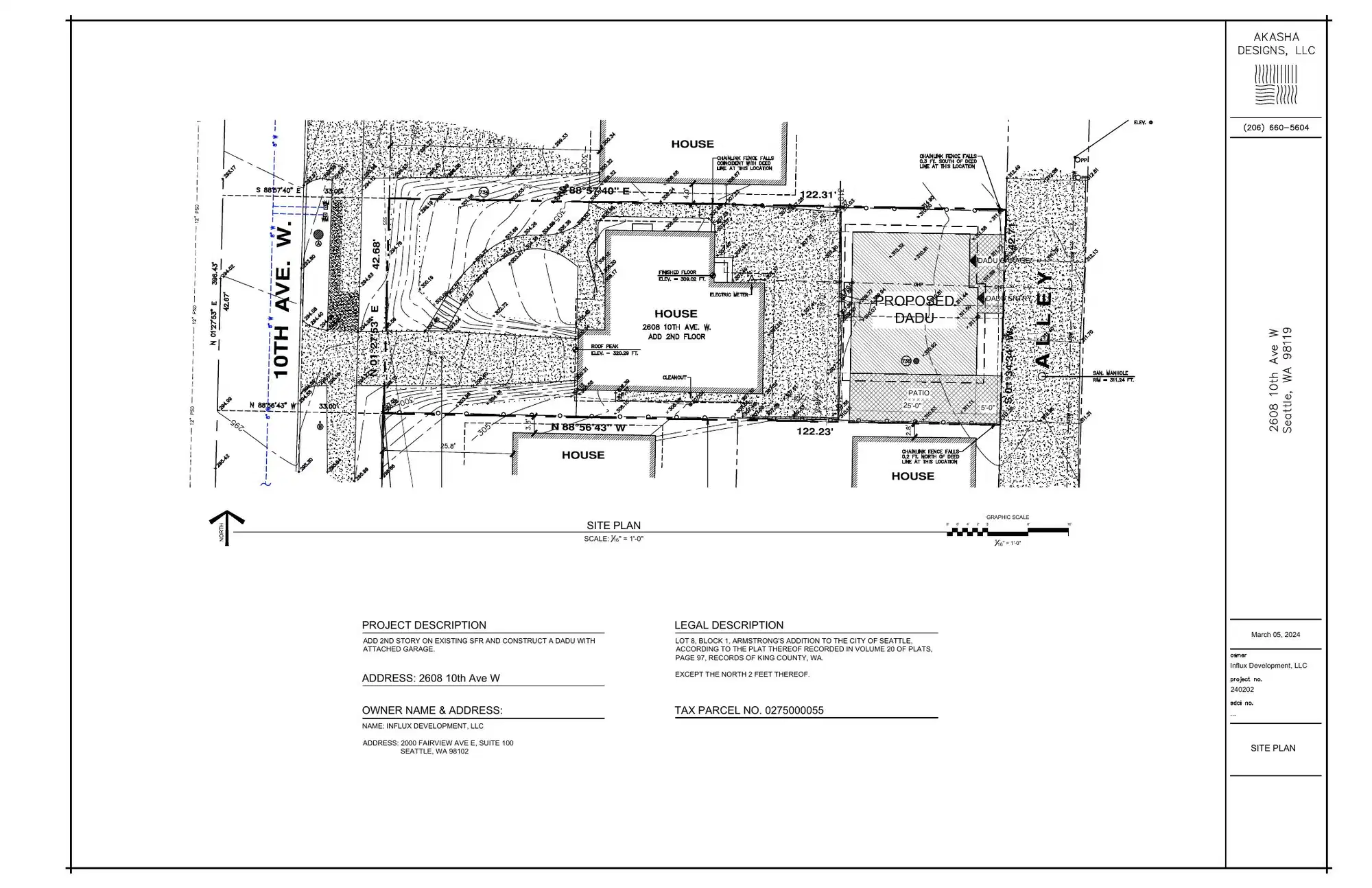 Site plan for 2608 10th Ave W
