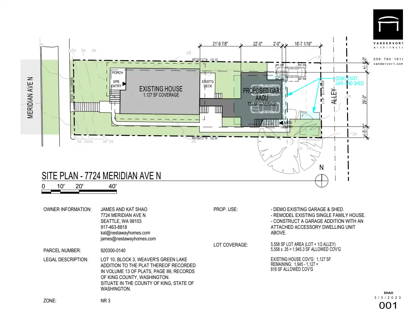 Site plan for 7724 Meridian Ave N