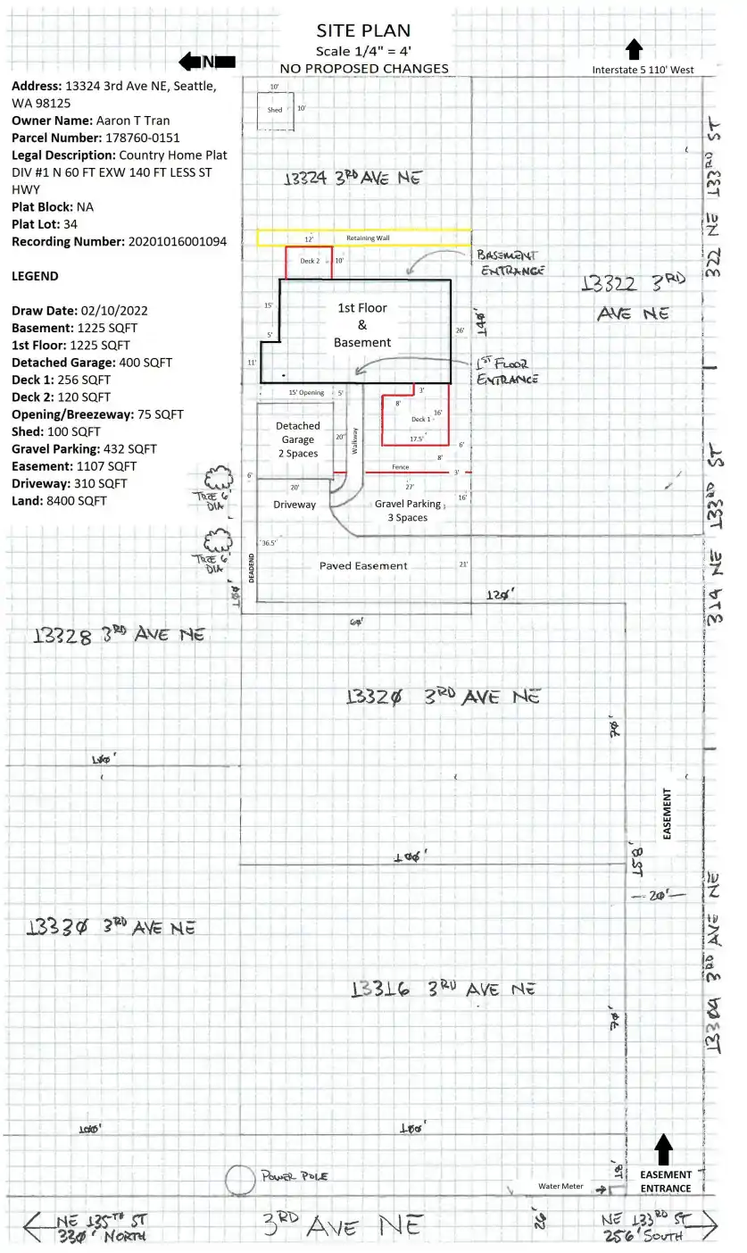 Site plan for 13324 3rd Ave NE
