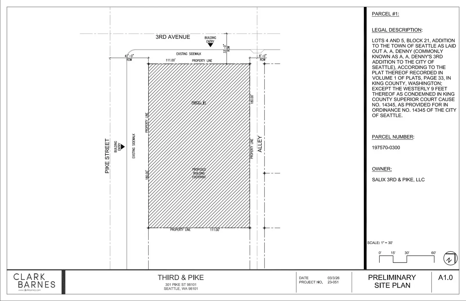 Site plan for 301 Pike St