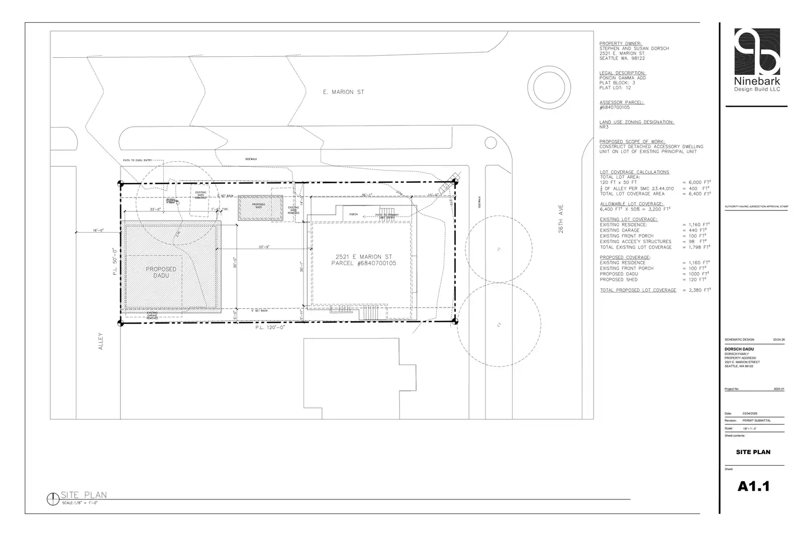 Site plan for 2517 E Marion St