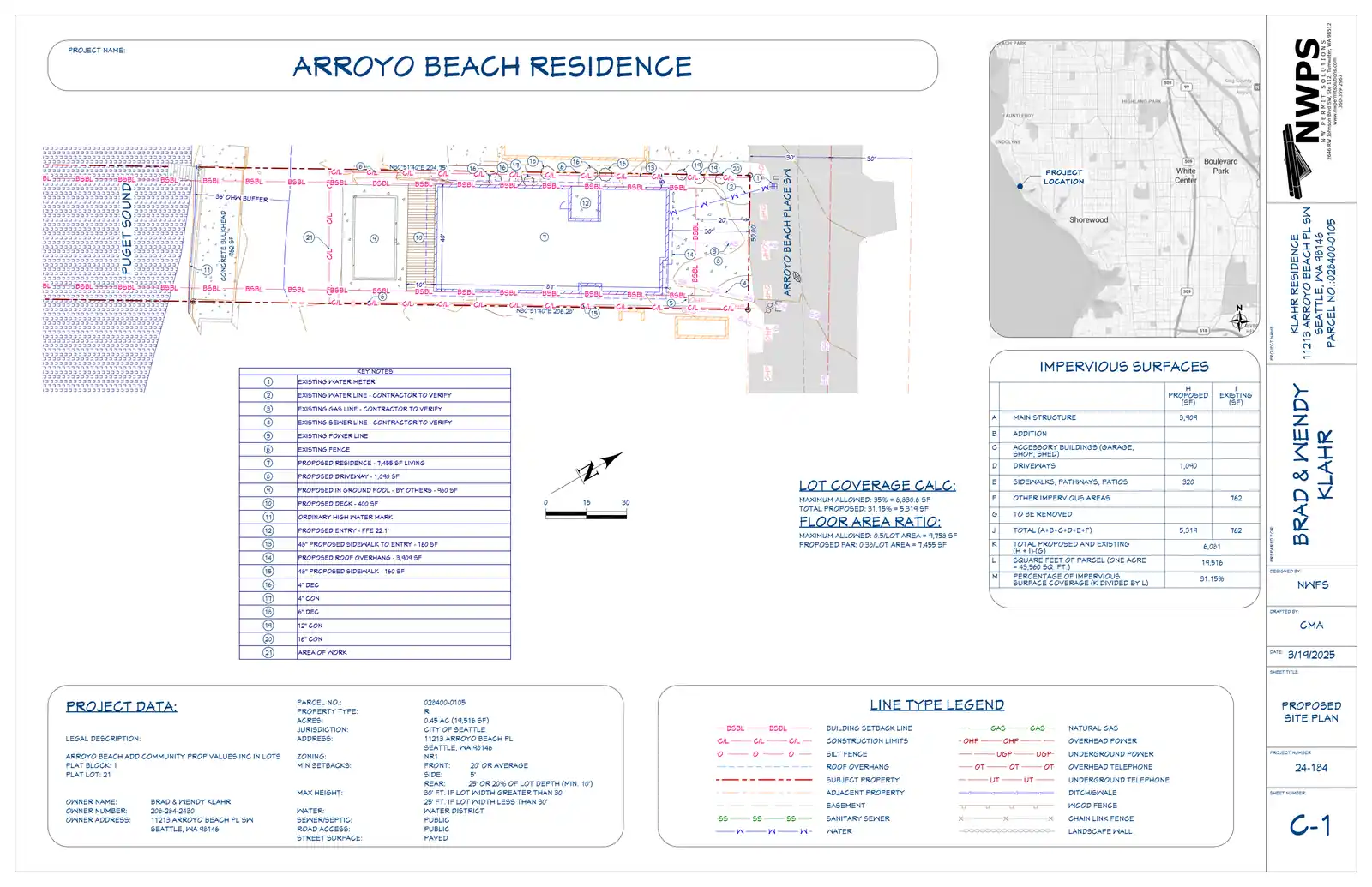 Site plan for 11213 Arroyo Beach Pl SW