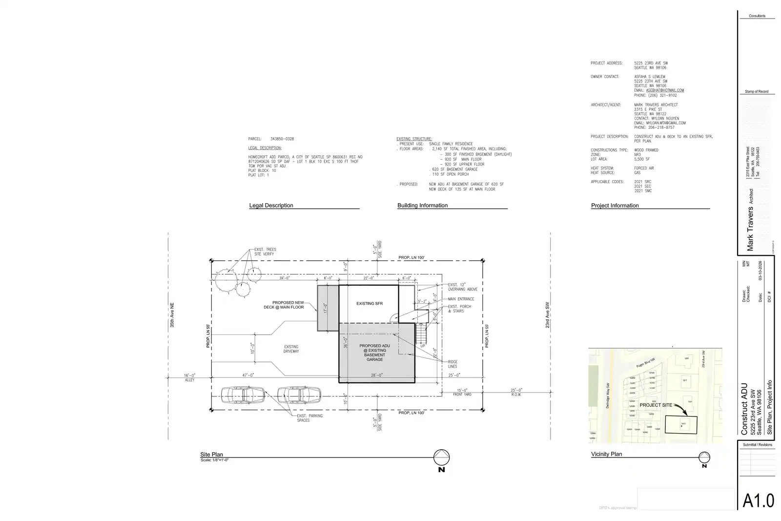 Site plan for 5225 23rd Ave SW