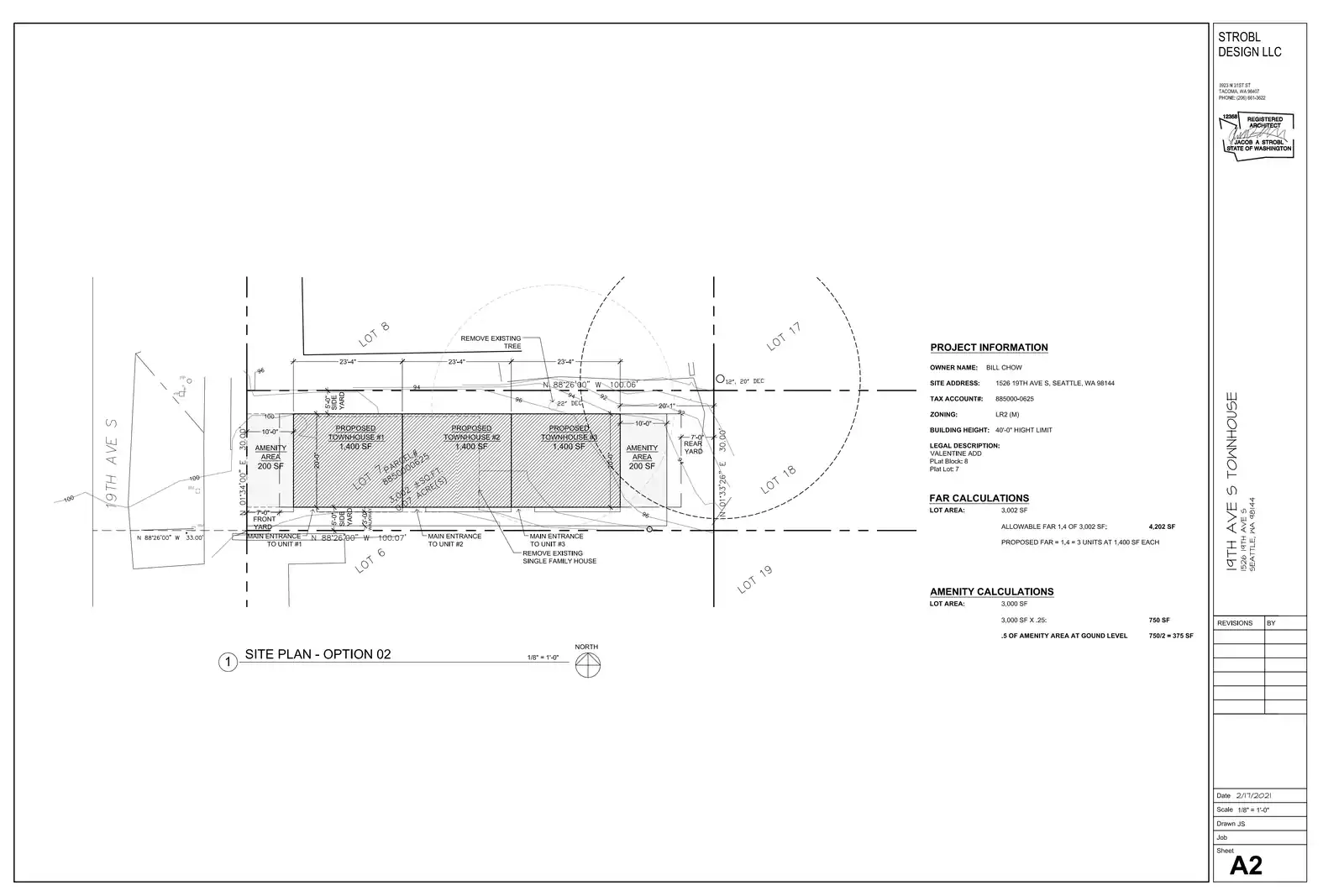Site plan for 1526 19th Ave S