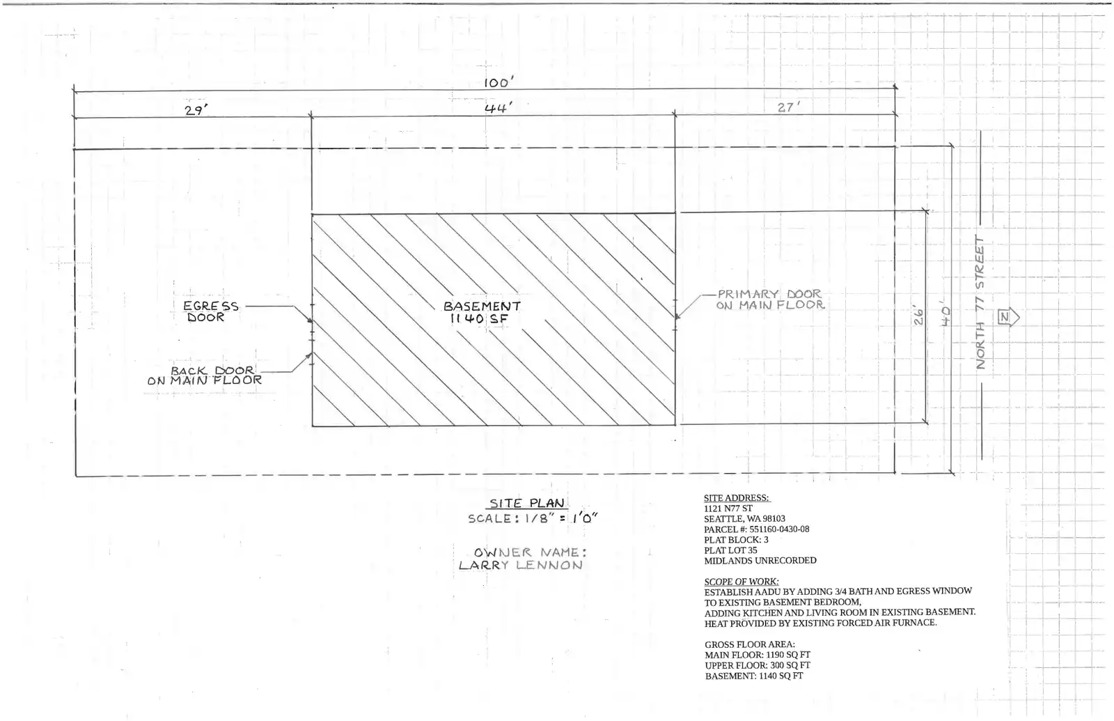Site plan for 1121 N 77th St