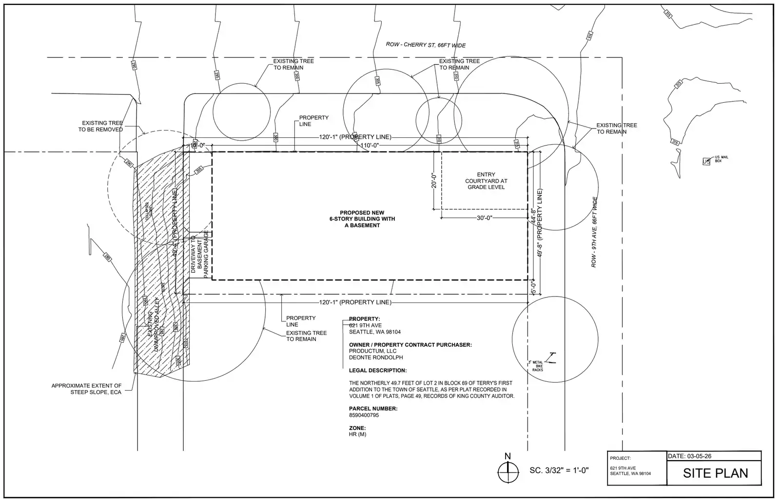 Site plan for 621 9th Ave