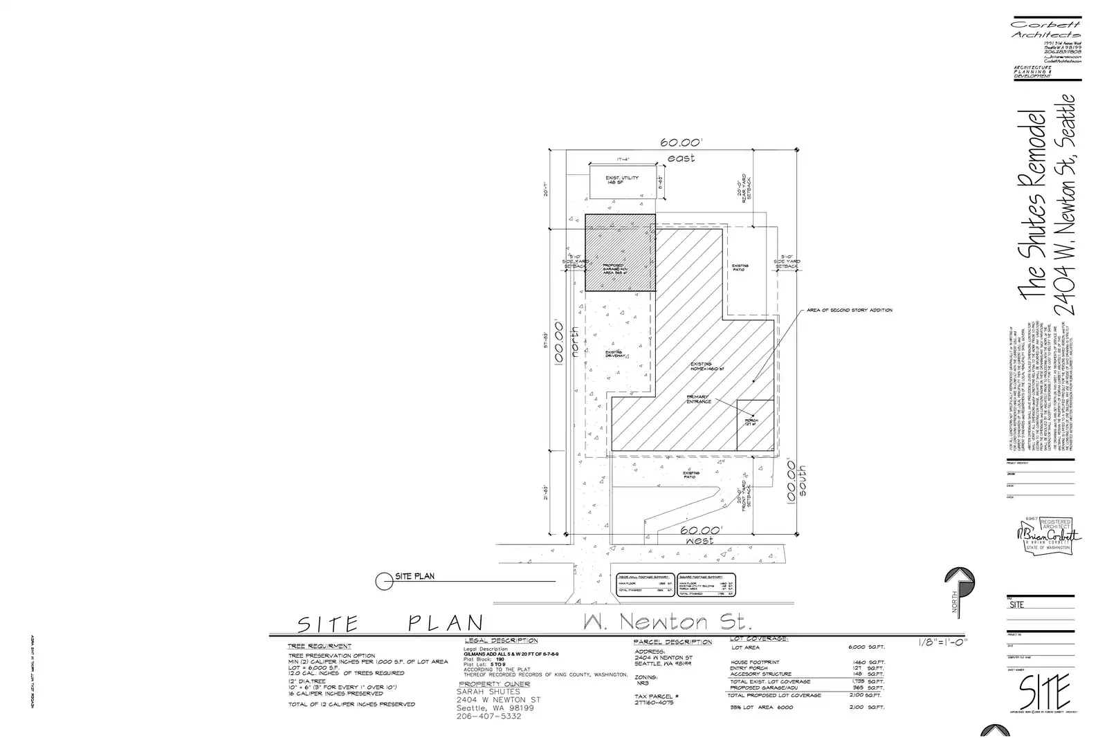 Site plan for 2404 W Newton St