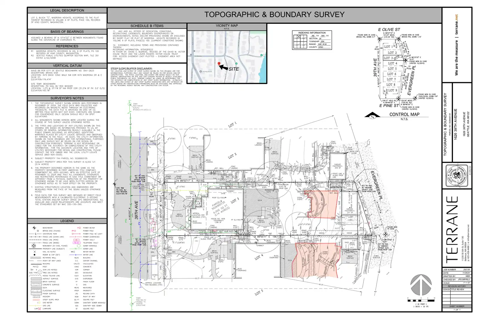 Site plan for 1626 39th Ave