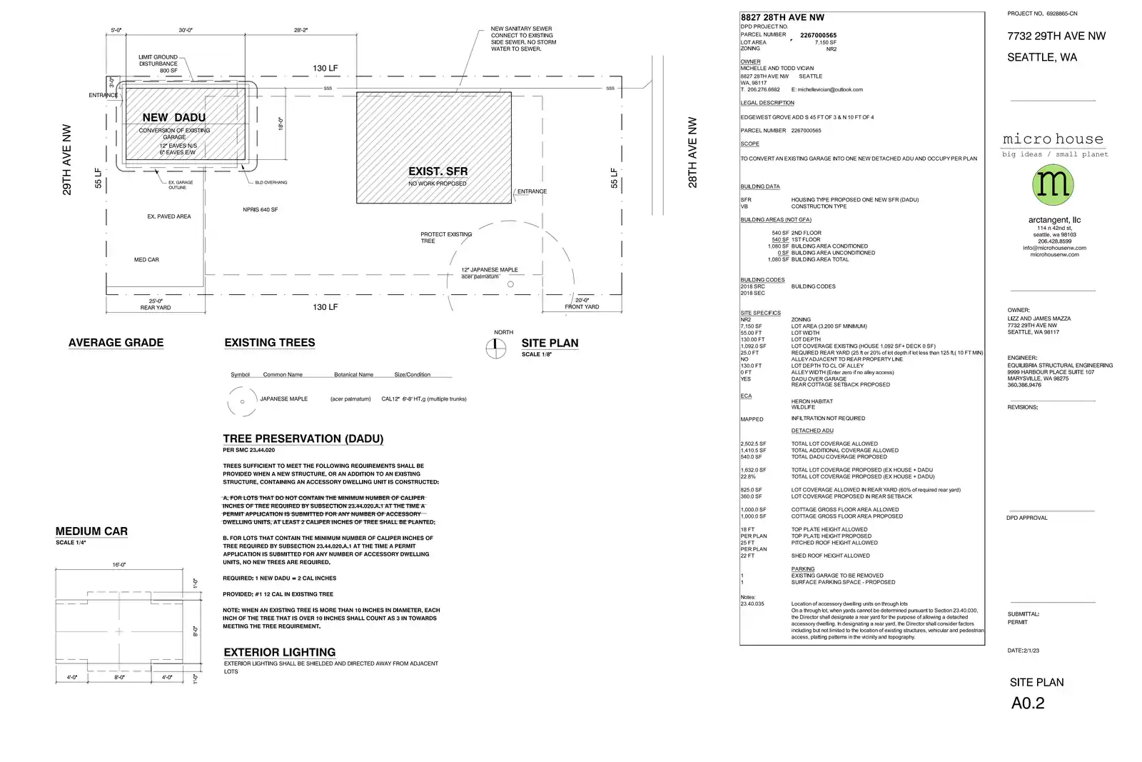 Site plan for 8828 29th Ave NW