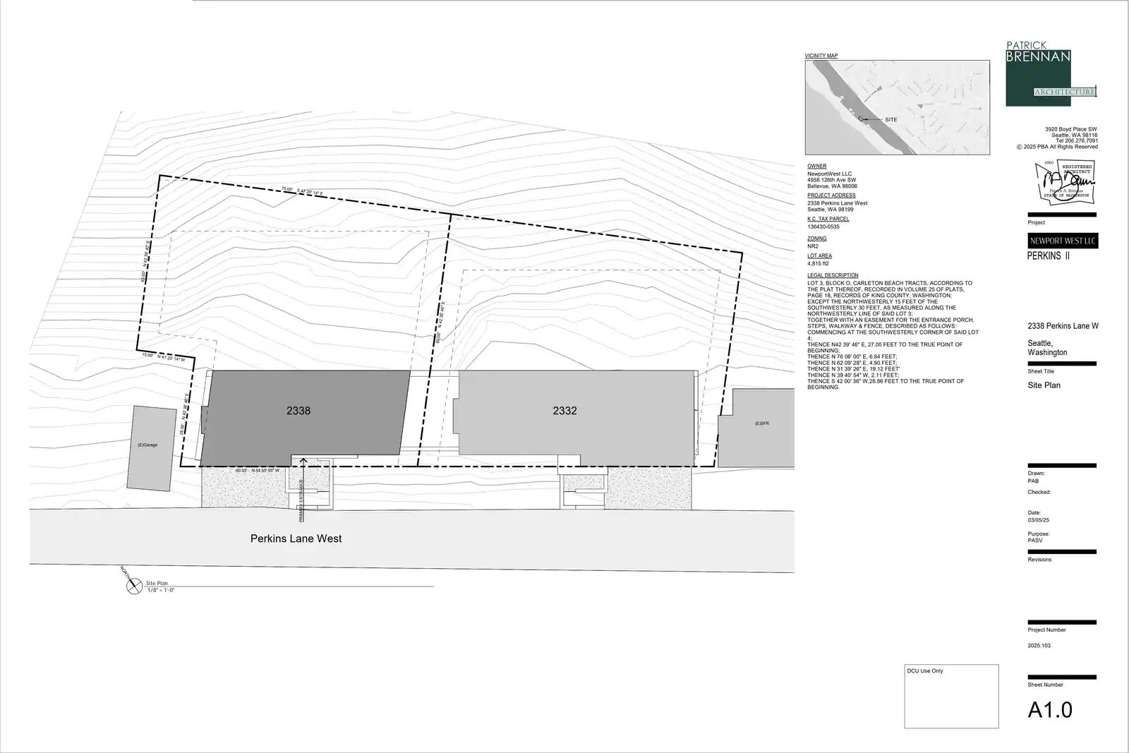 Site plan for 2338 Perkins Ln W