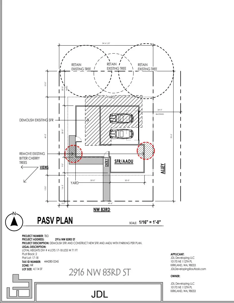 Site plan for 2916 NW 83rd St