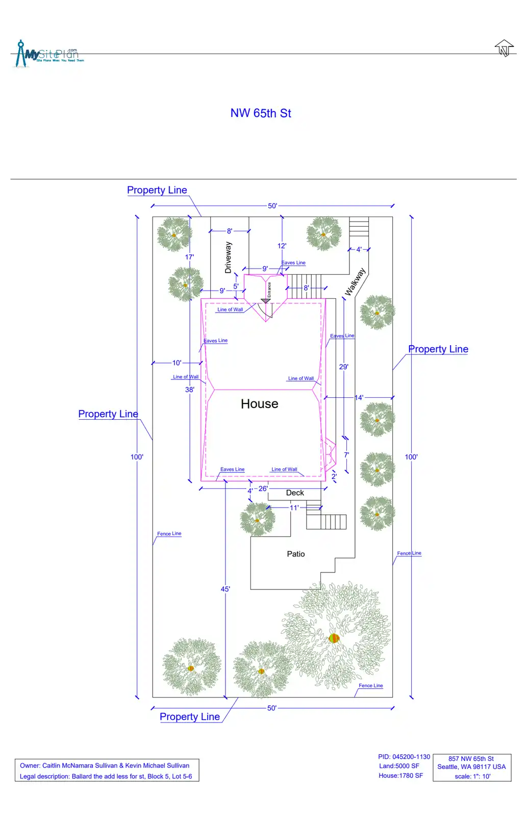Site plan for 857 NW 65th St