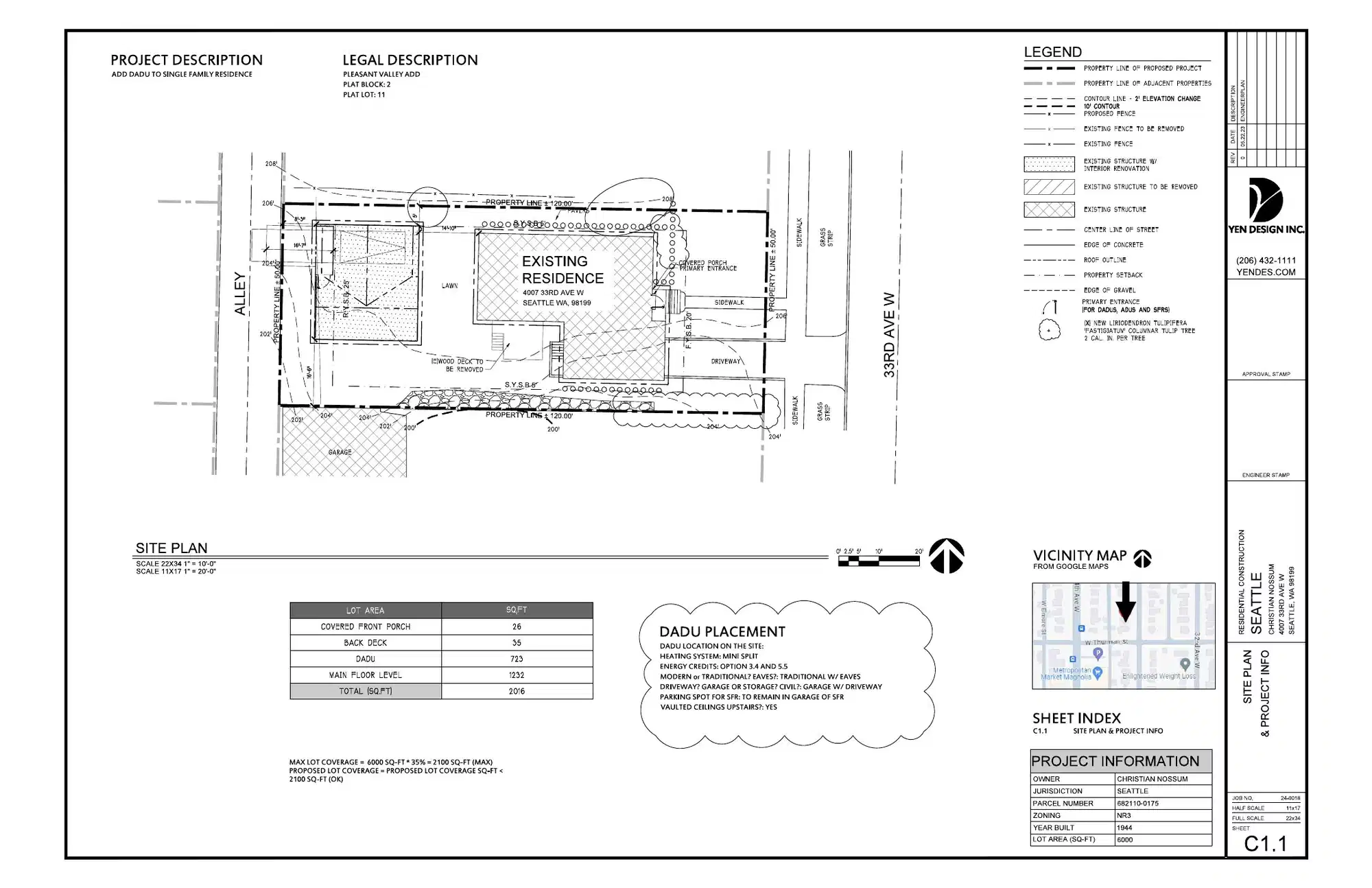 Site plan for 4009 33rd Ave W