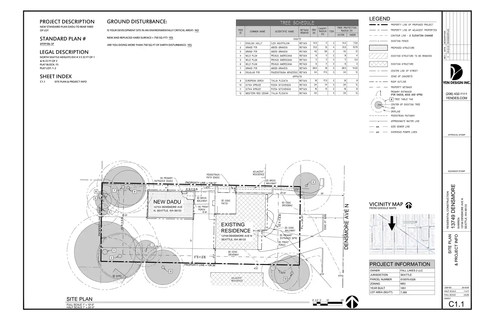Site plan for 13747 Densmore Ave N