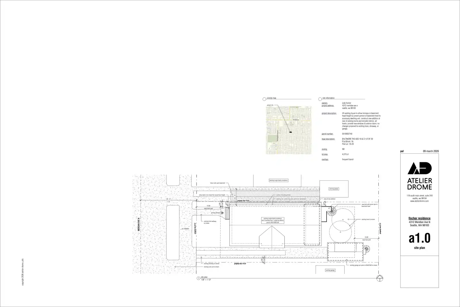 Site plan for 4312 Meridian Ave N