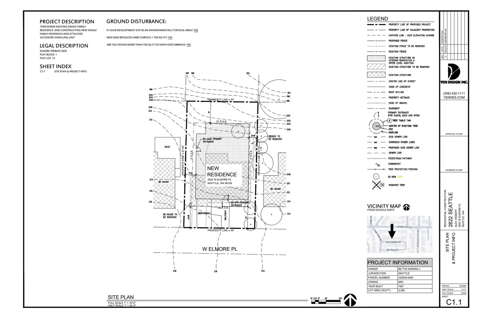 Site plan for 2822 W Elmore Pl