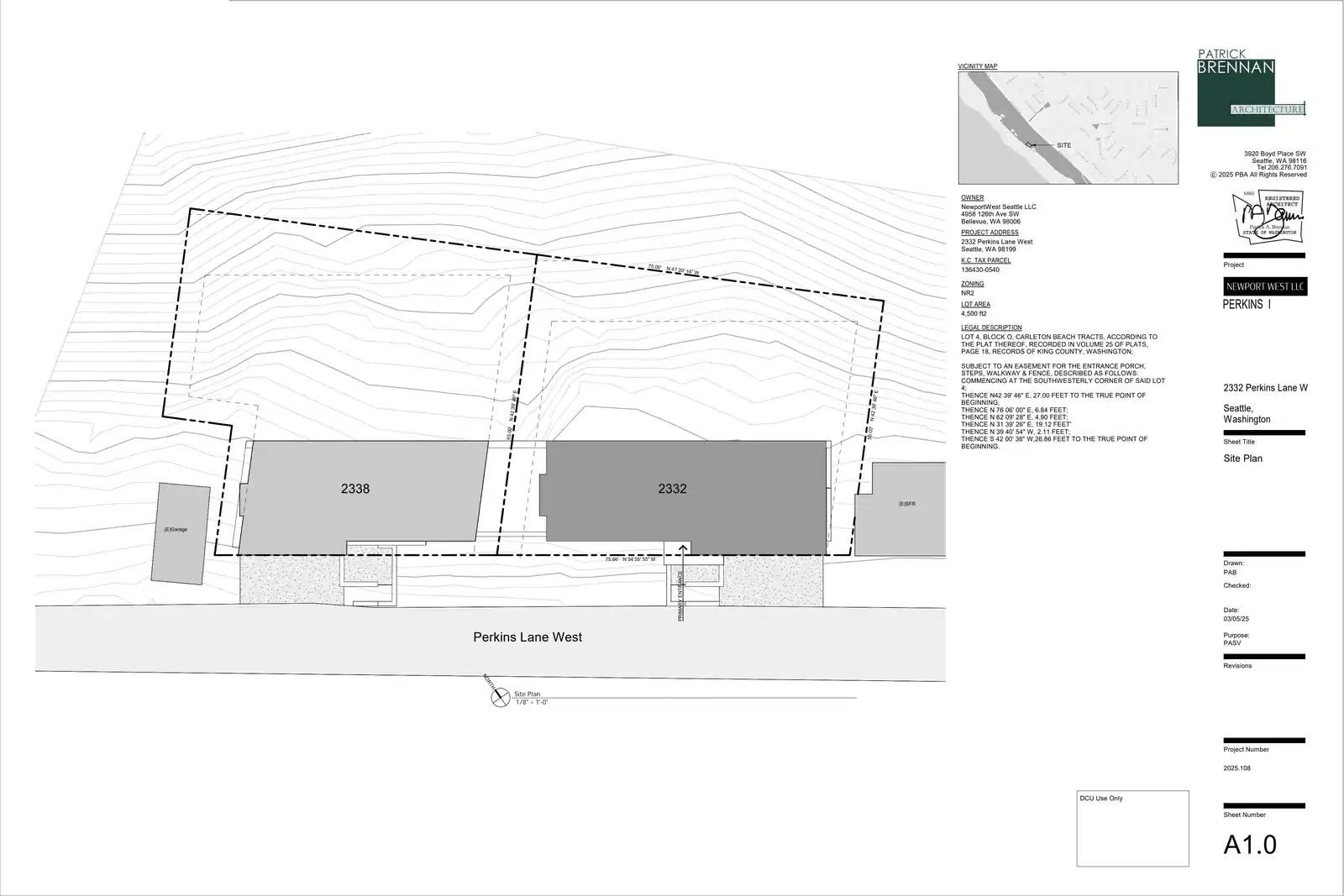 Site plan for 2332 Perkins Ln W