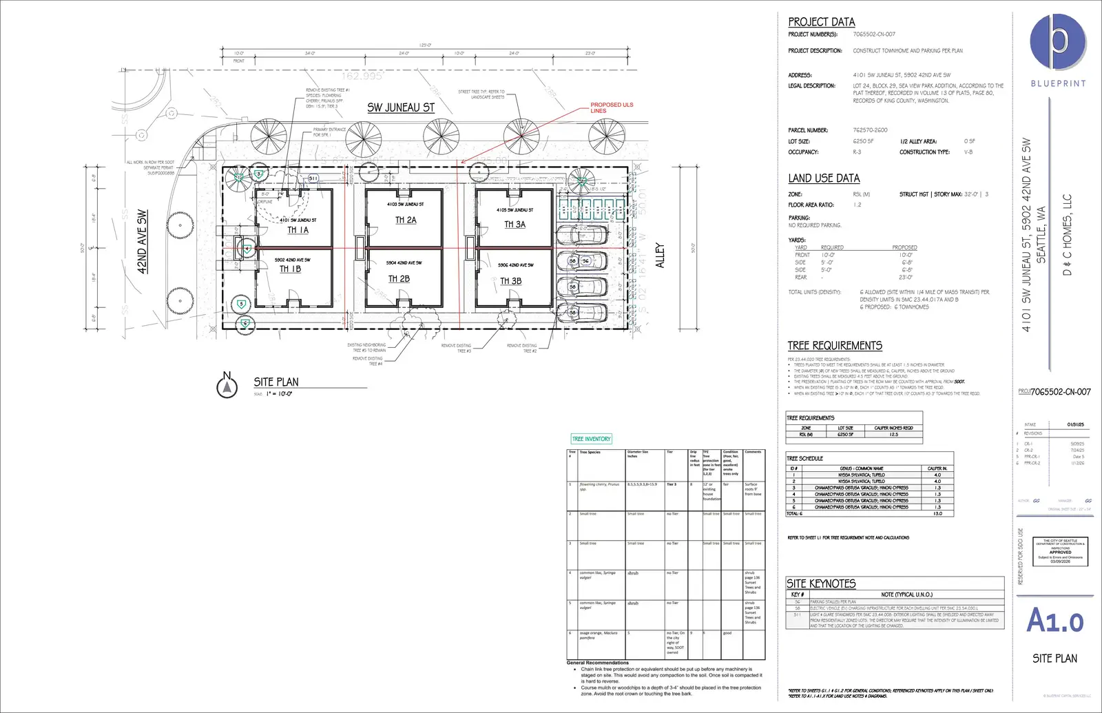 Site plan for 4101 SW Juneau St