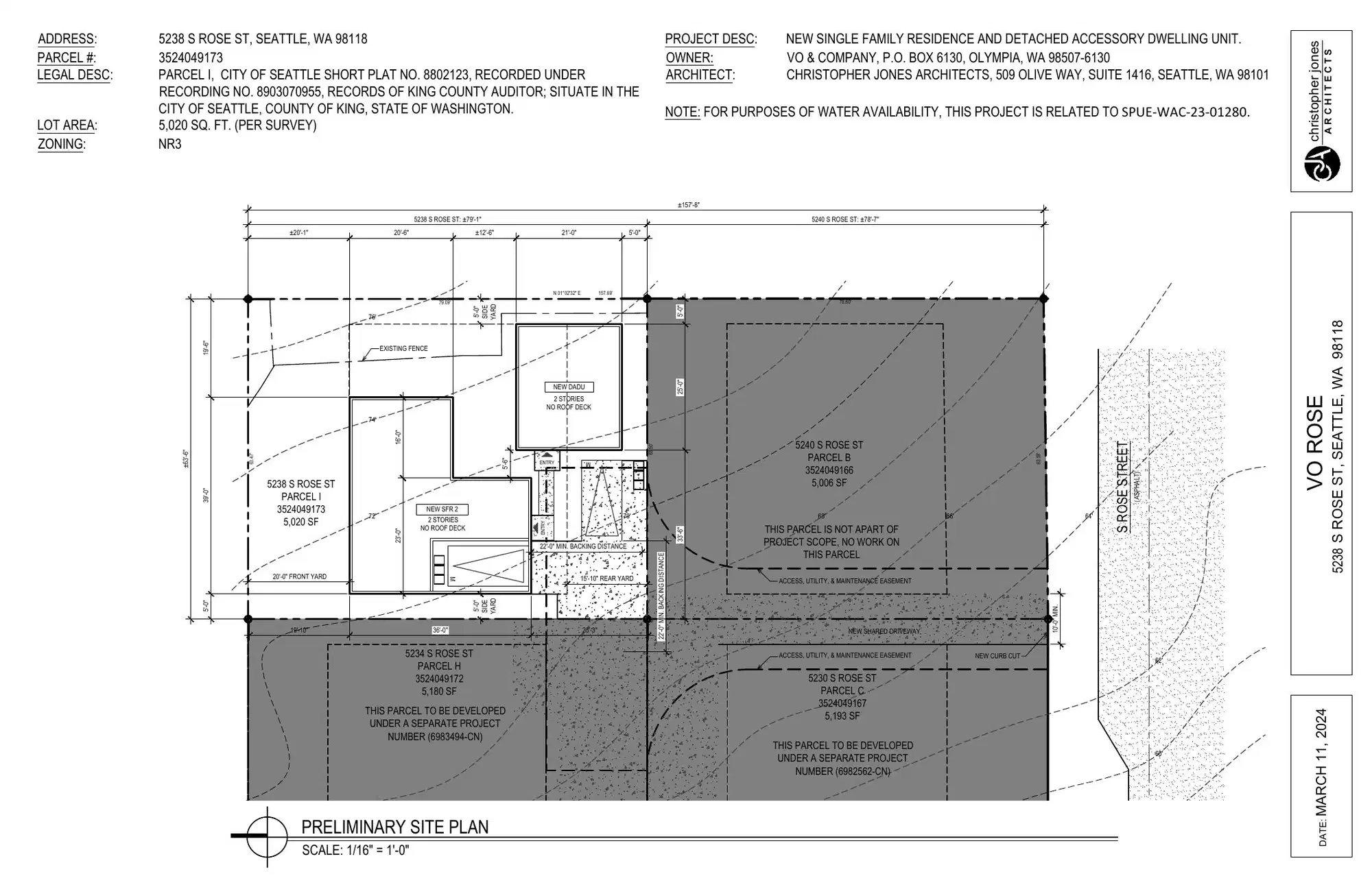 Site plan for 5238 S Rose St