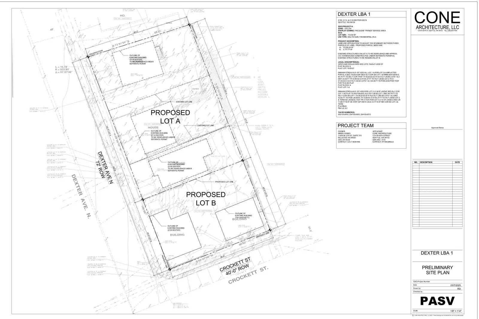 Site plan for 2100 Dexter Ave N