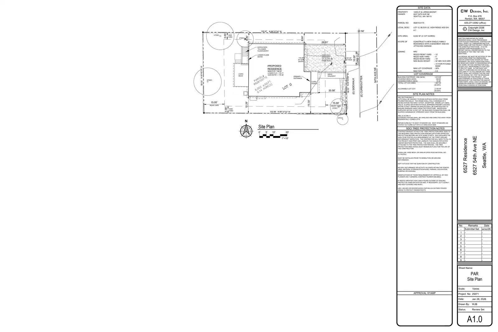 Site plan for 6527 54th Ave NE