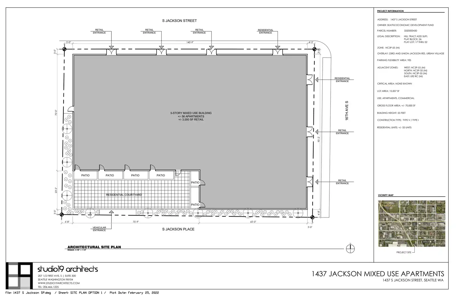 Site plan for 1437 S Jackson St