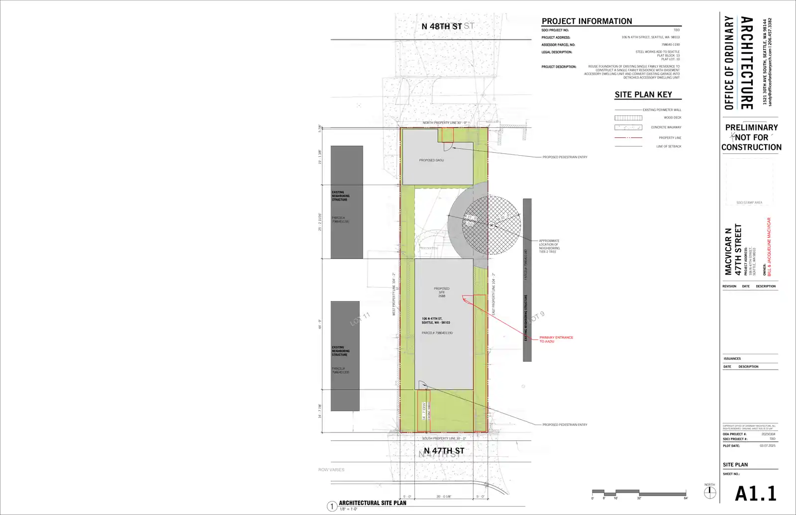 Site plan for 106 N 47th St
