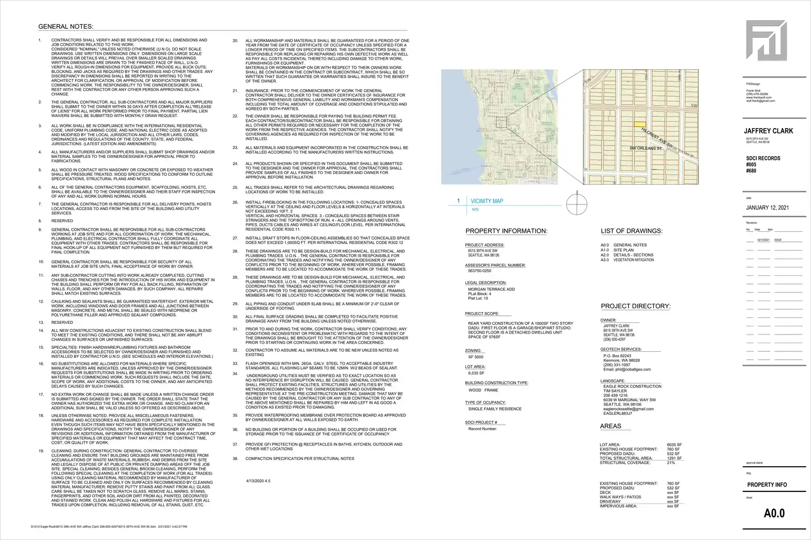 Site plan for 6515 39th Ave SW