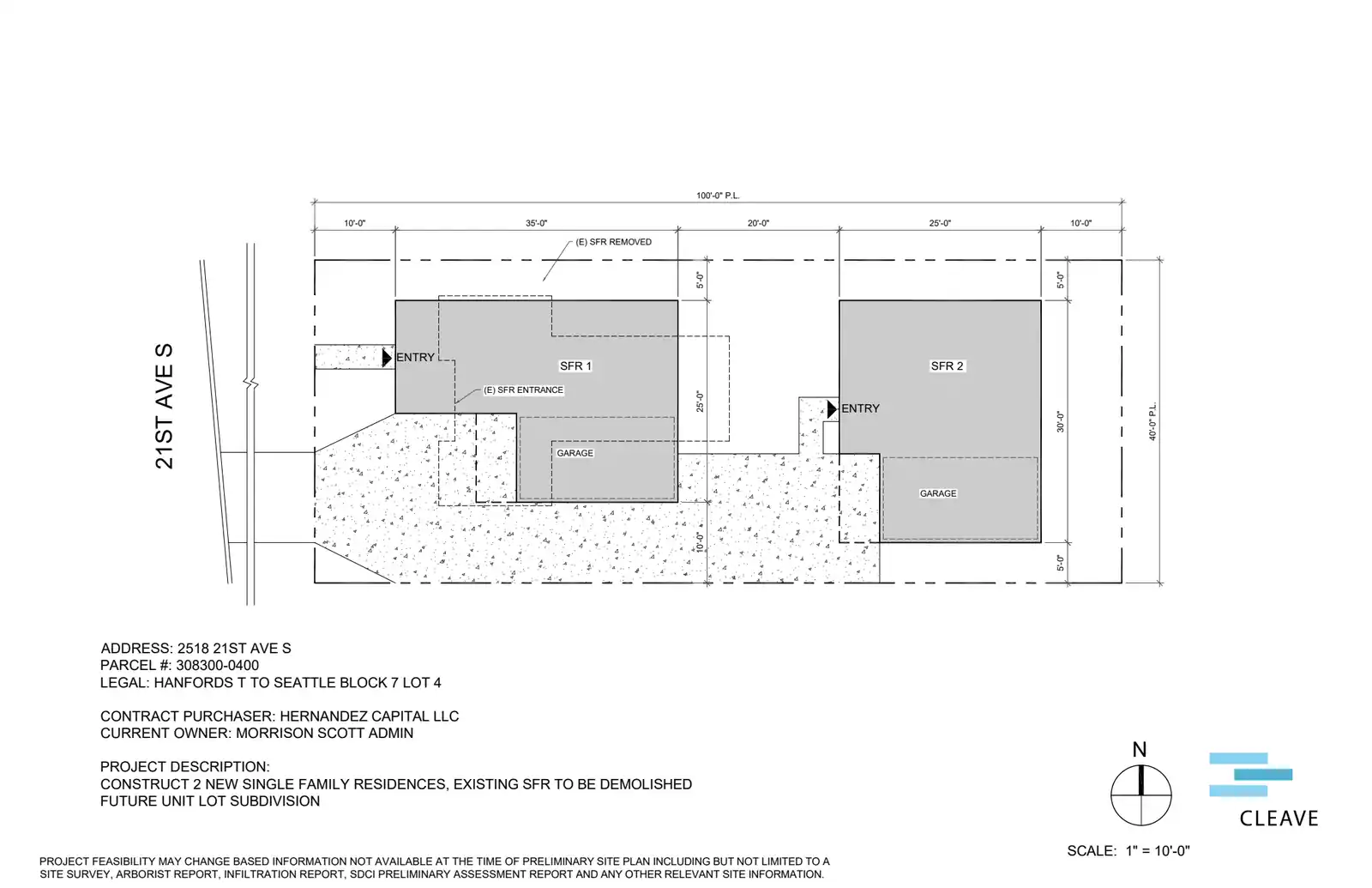 Site plan for 2518 21st Ave S