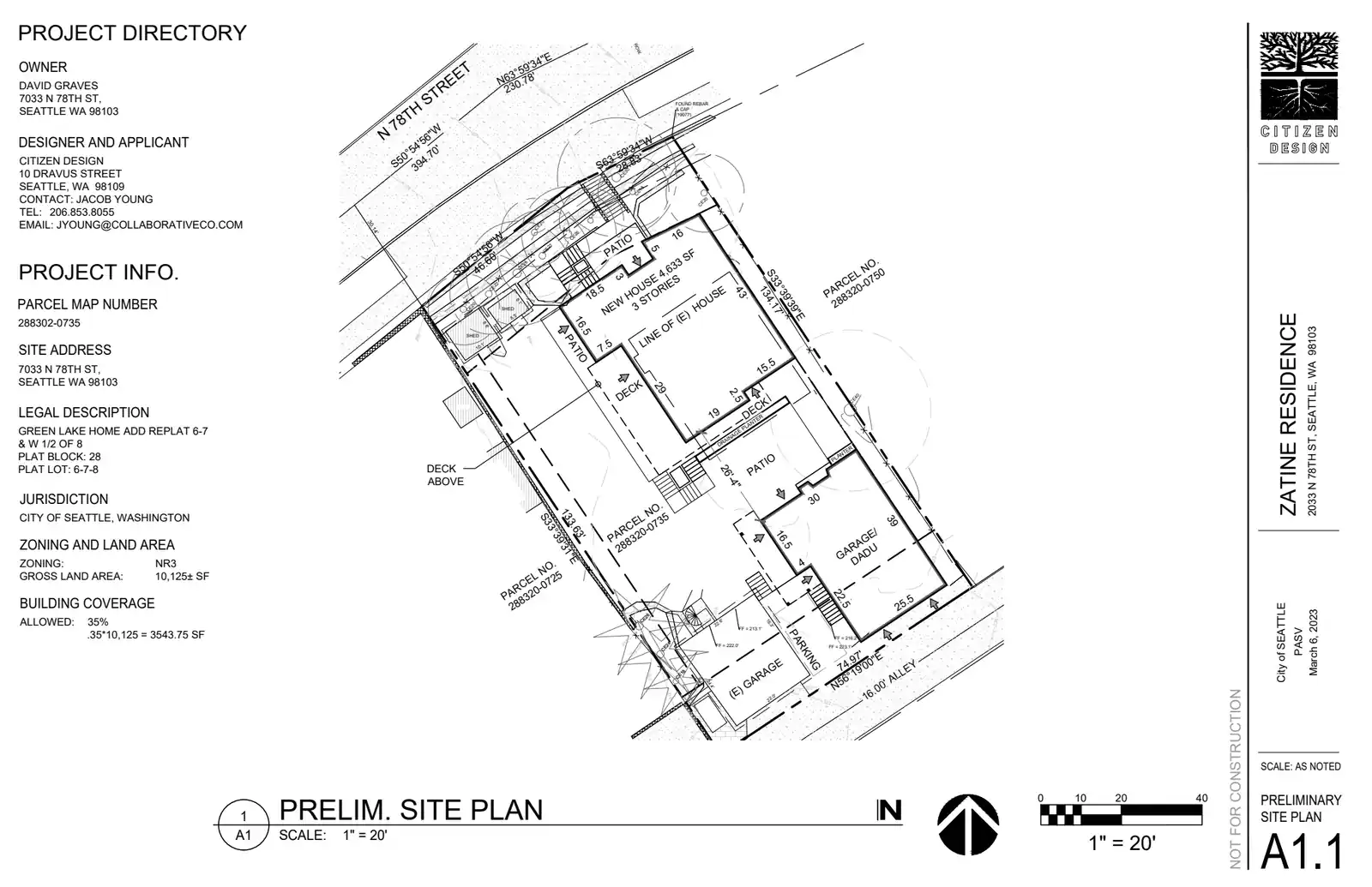 Site plan for 2033 N 78th St