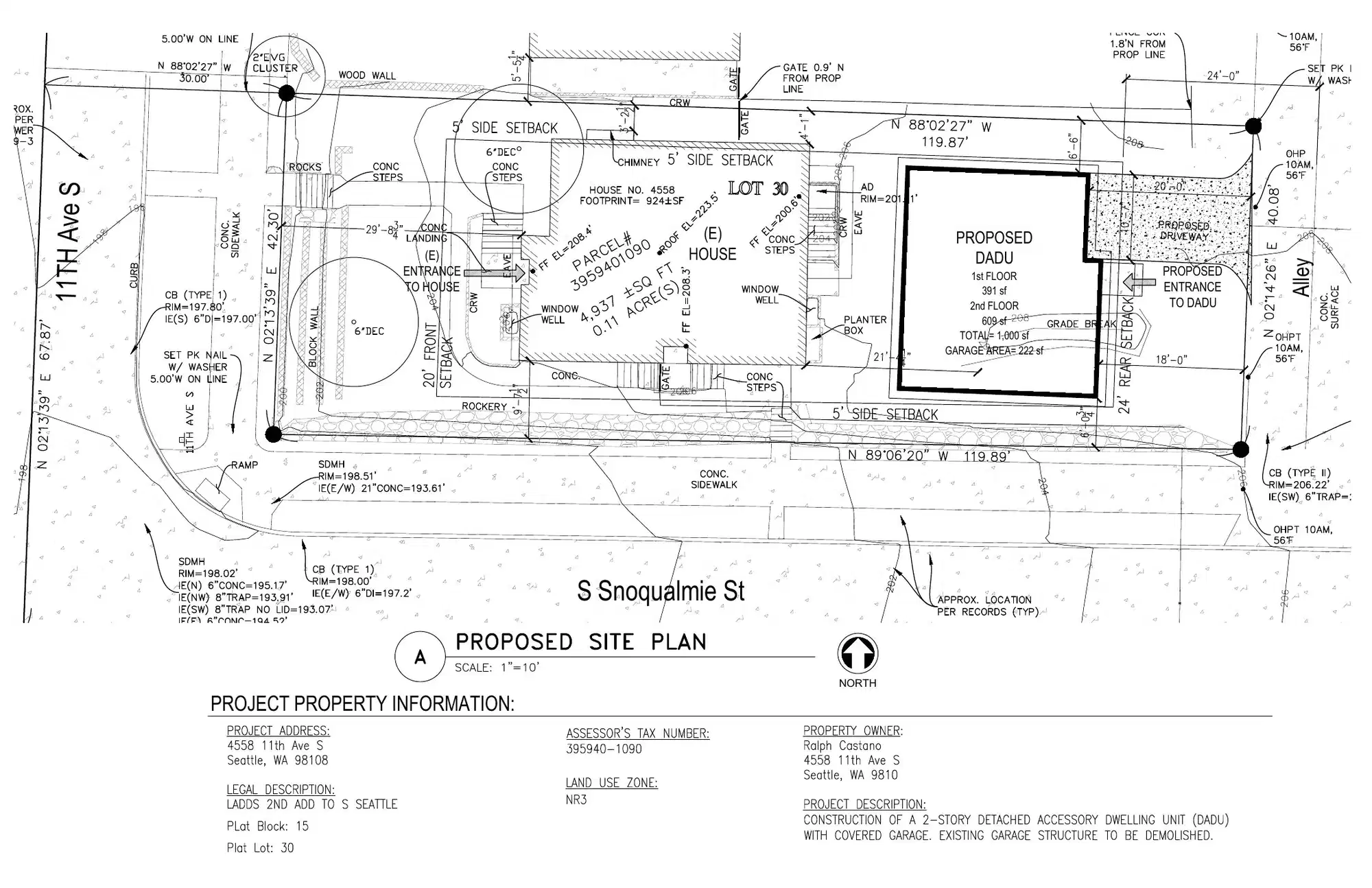 Site plan for 4558 11th Ave S