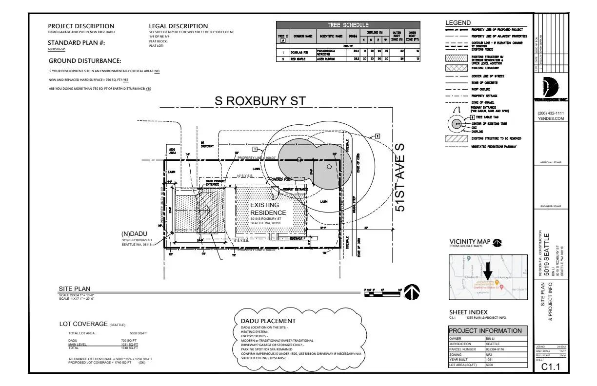 Site plan for 5019 S Roxbury St