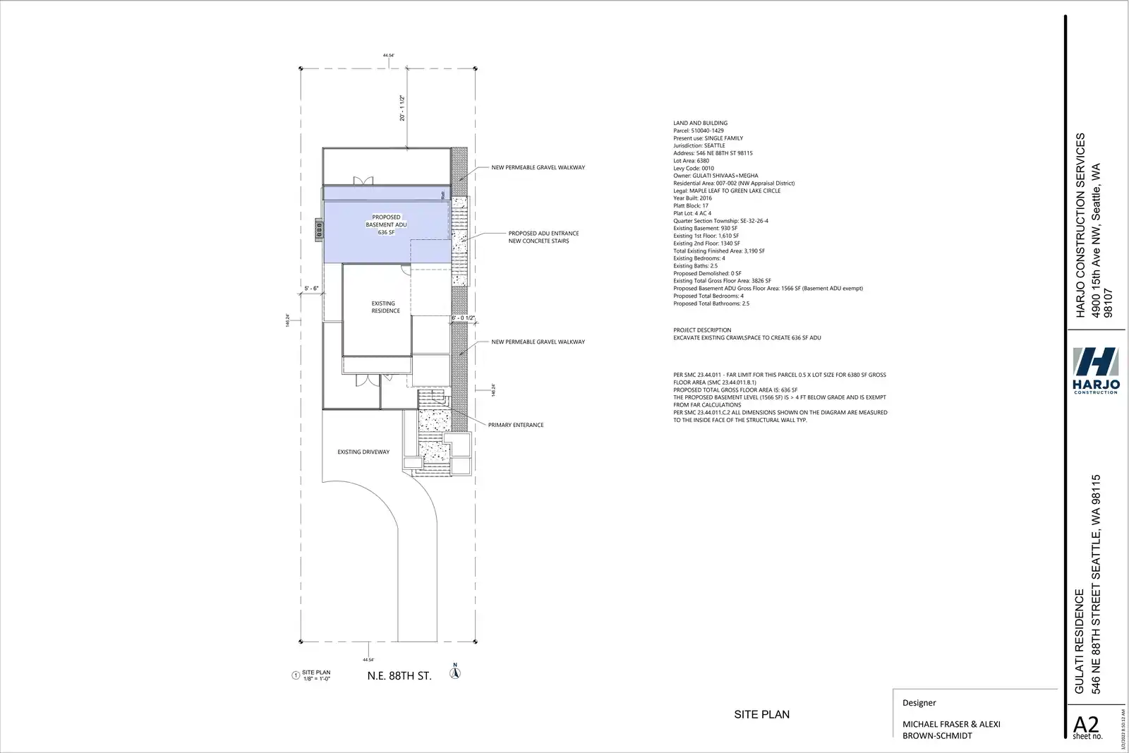 Site plan for 546 NE 88th St