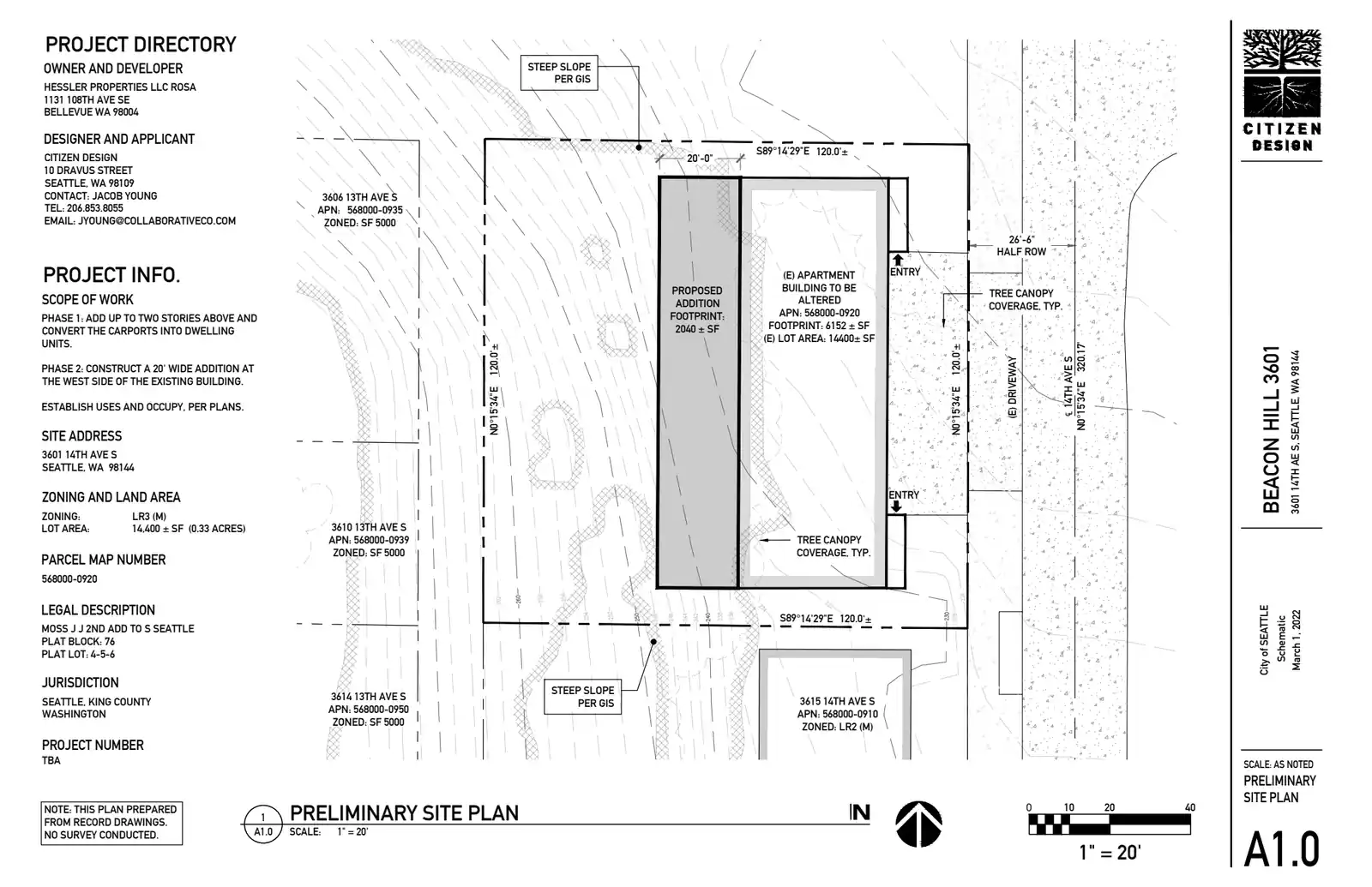 Site plan for 3601 14th Ave S