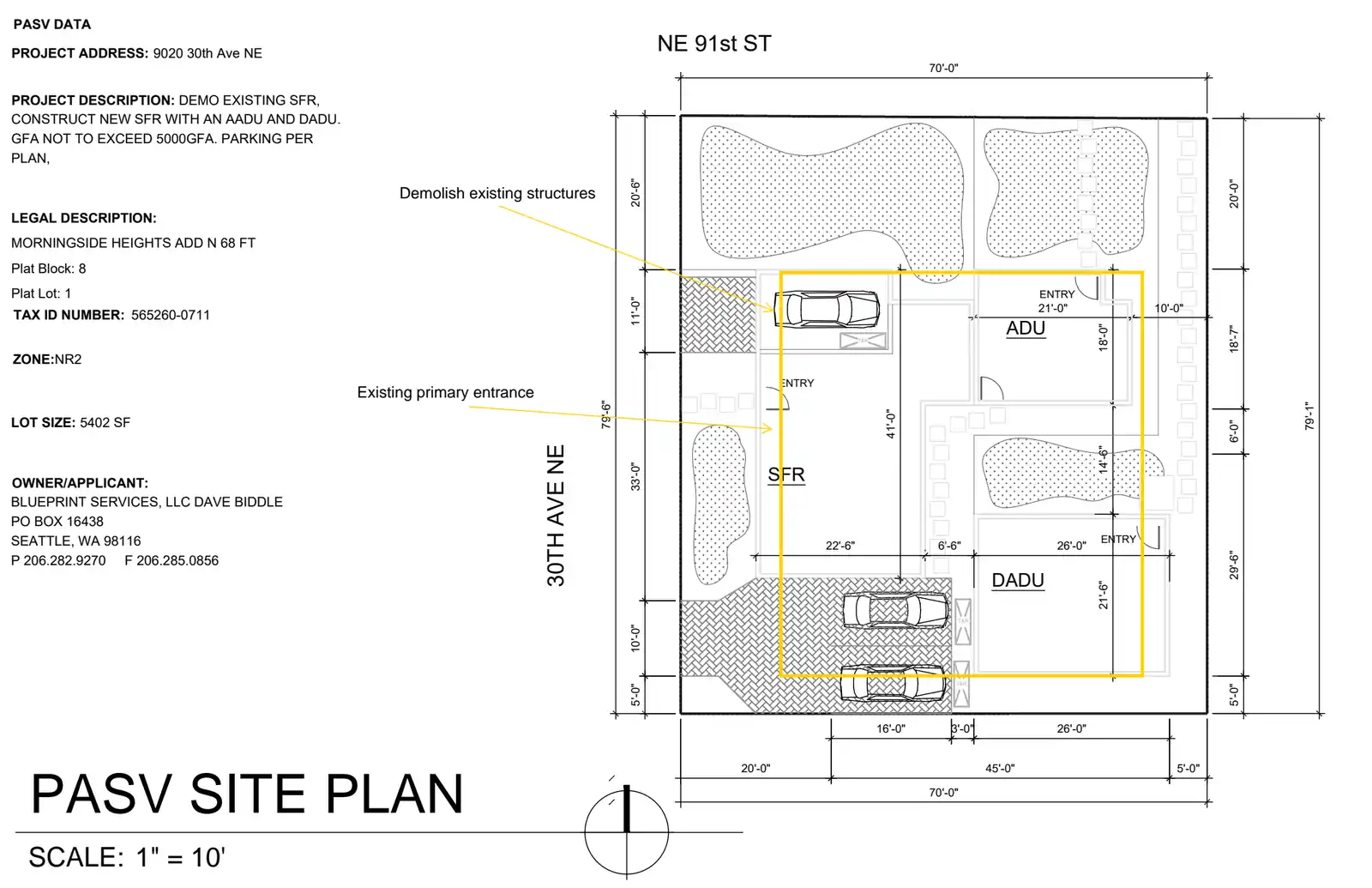 Site plan for 9020 30th Ave NE