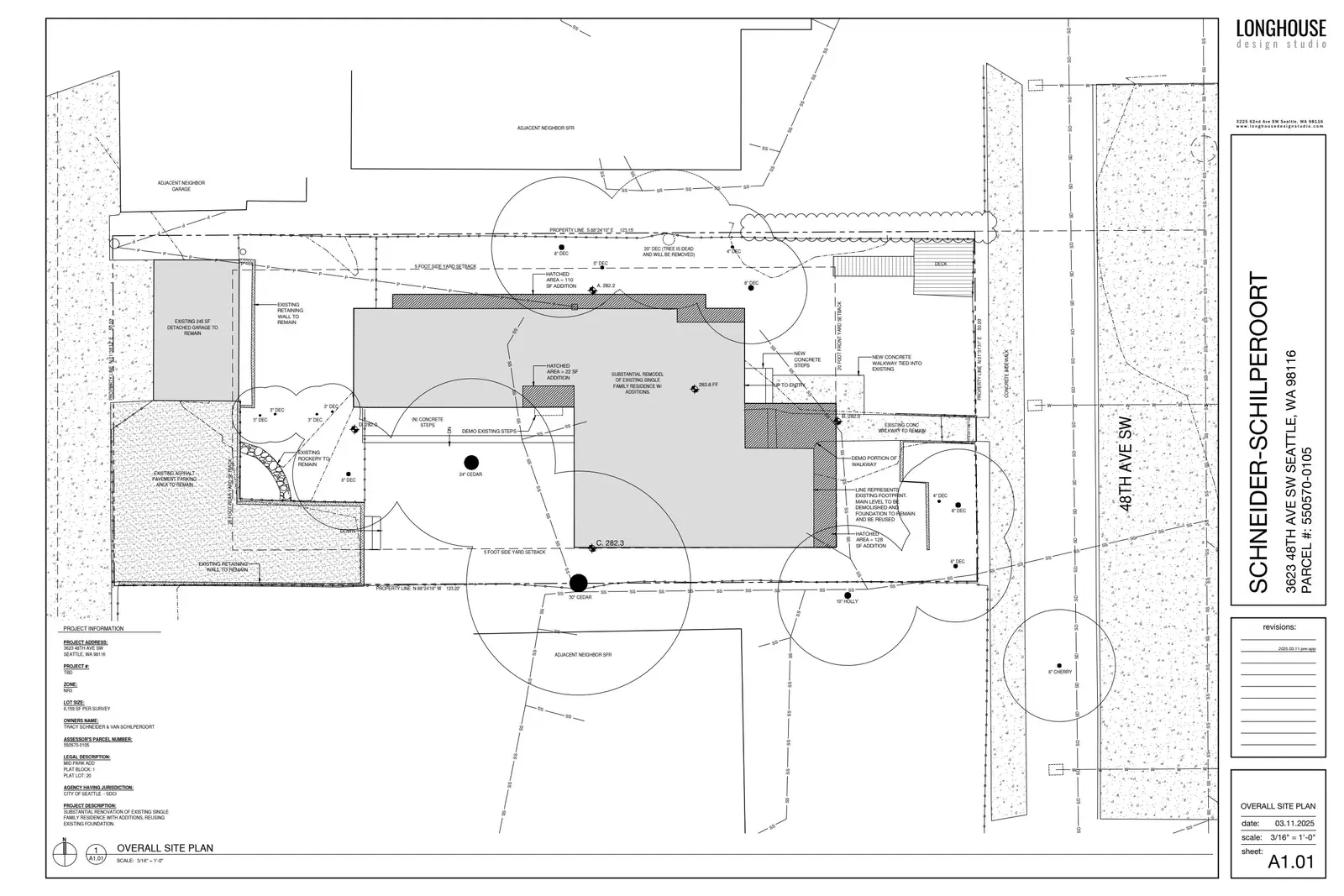 Site plan for 3623 48th Ave SW