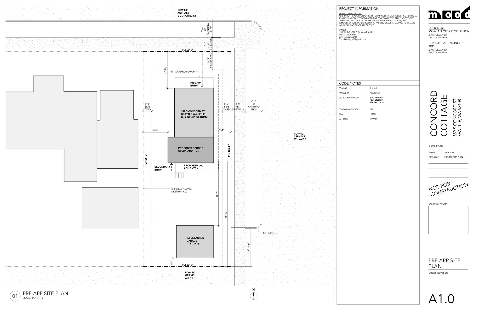 Site plan for 559 S Concord St