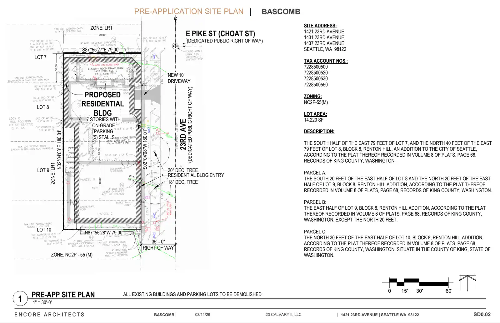 Site plan for 1431 23rd Ave