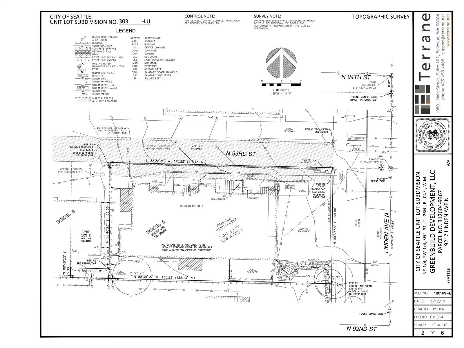 Site plan for 9217 Linden Ave N