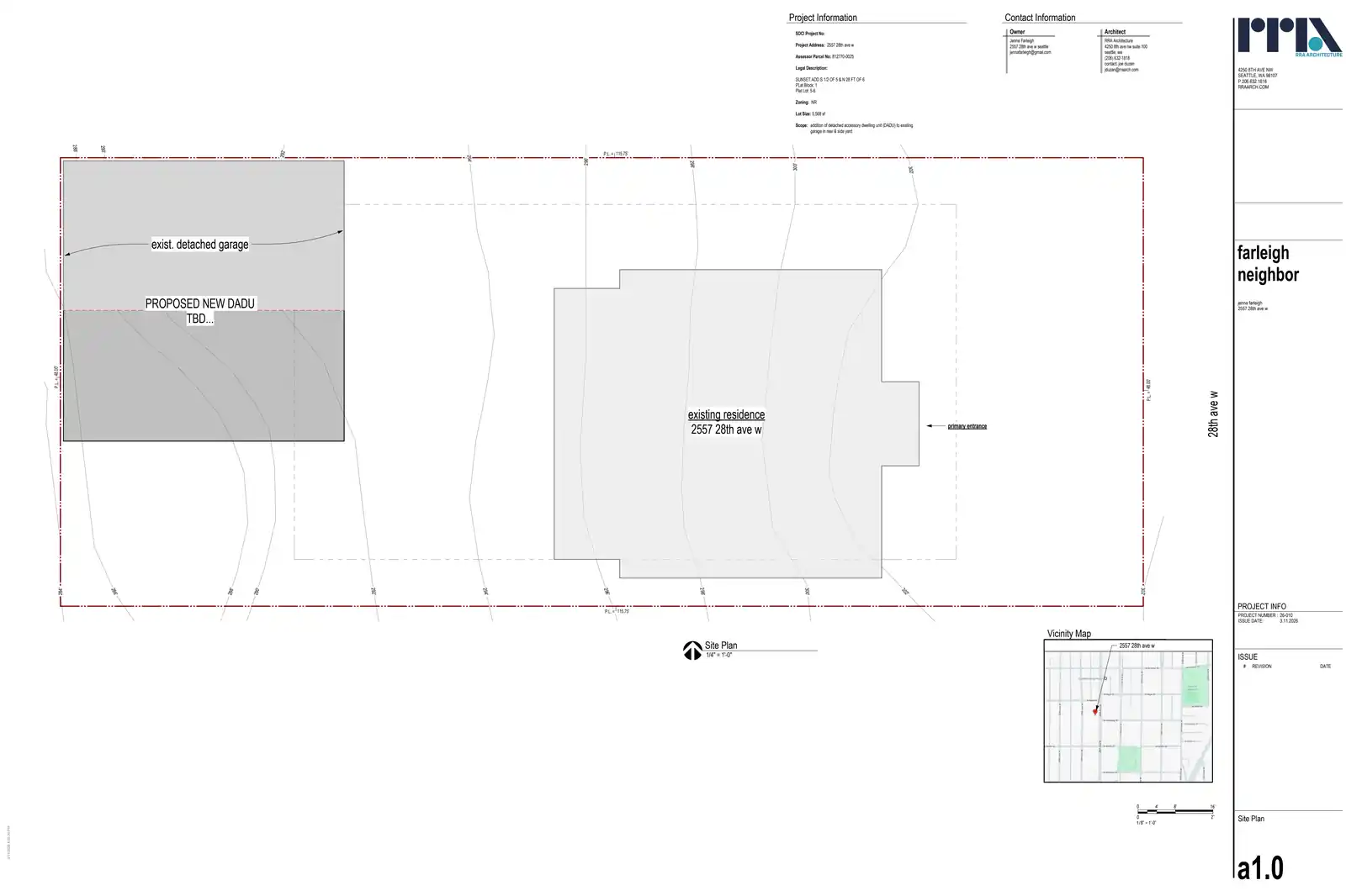 Site plan for 2557 28th Ave W