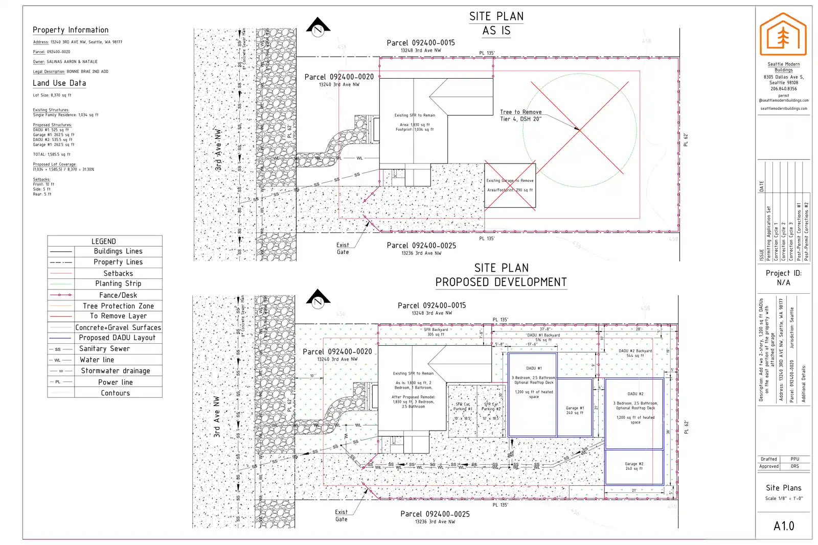 Site plan for 13240 3rd Ave NW