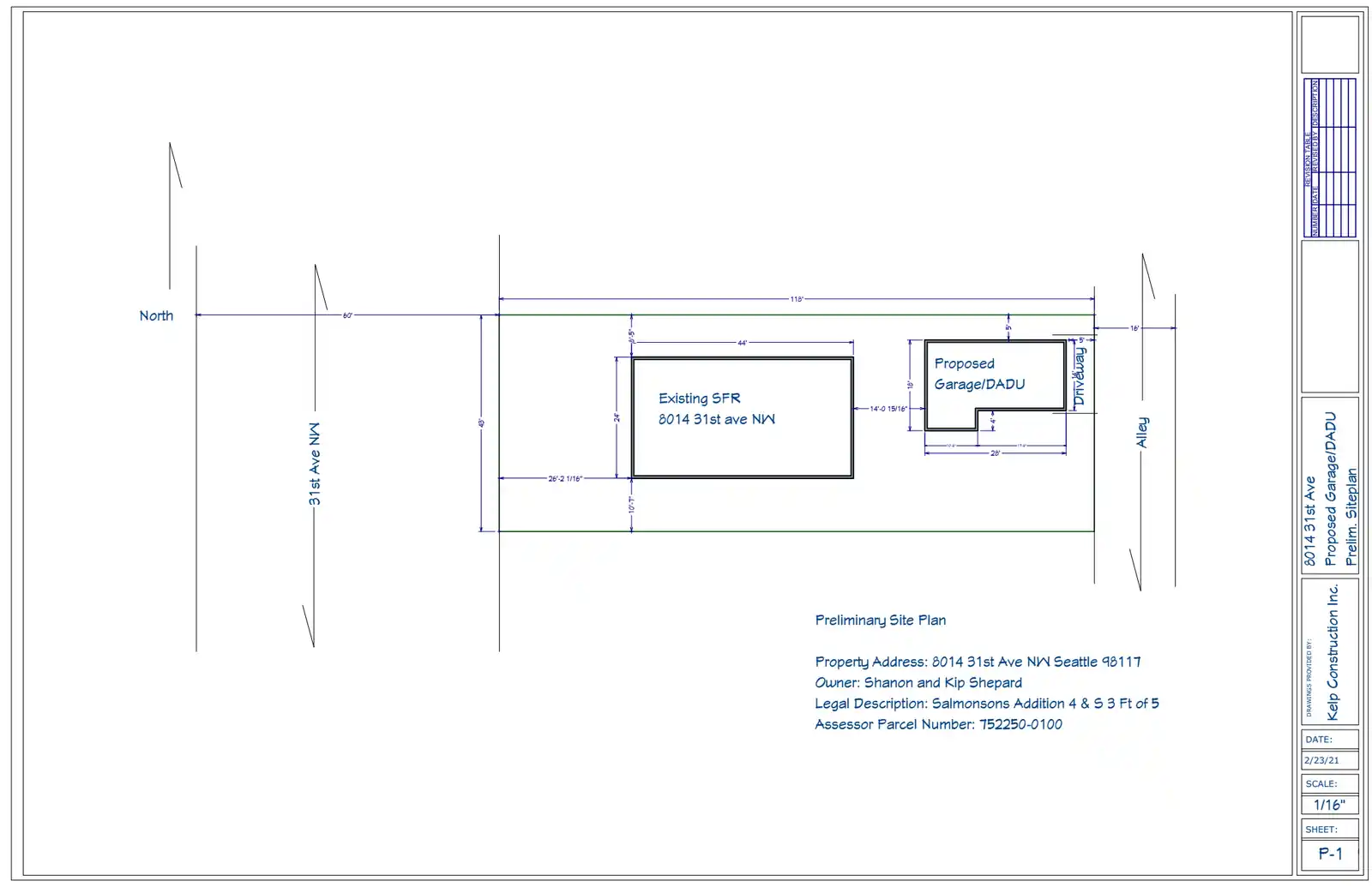Site plan for 8014 31st Ave NW