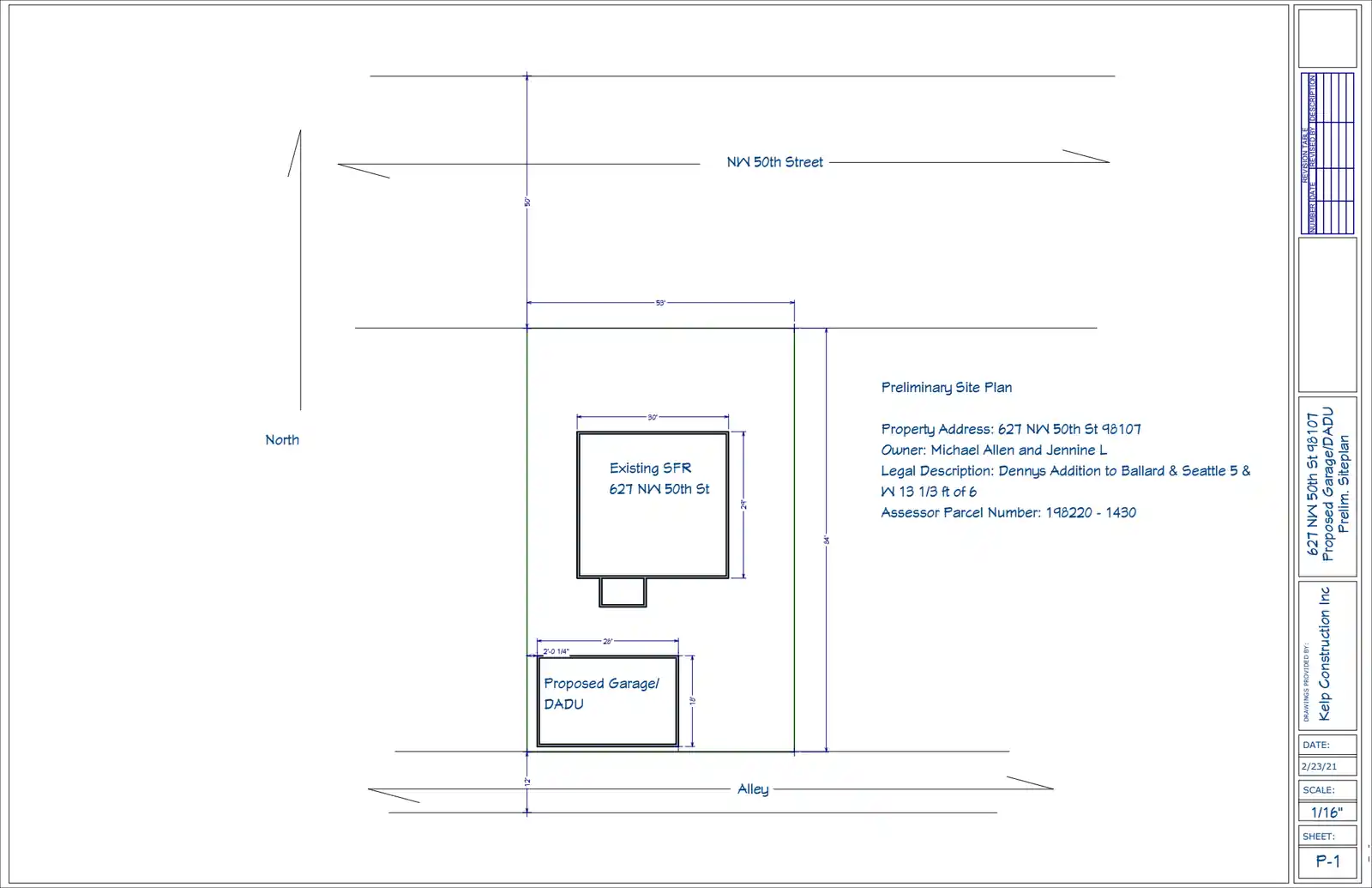 Site plan for 627 NW 50th St