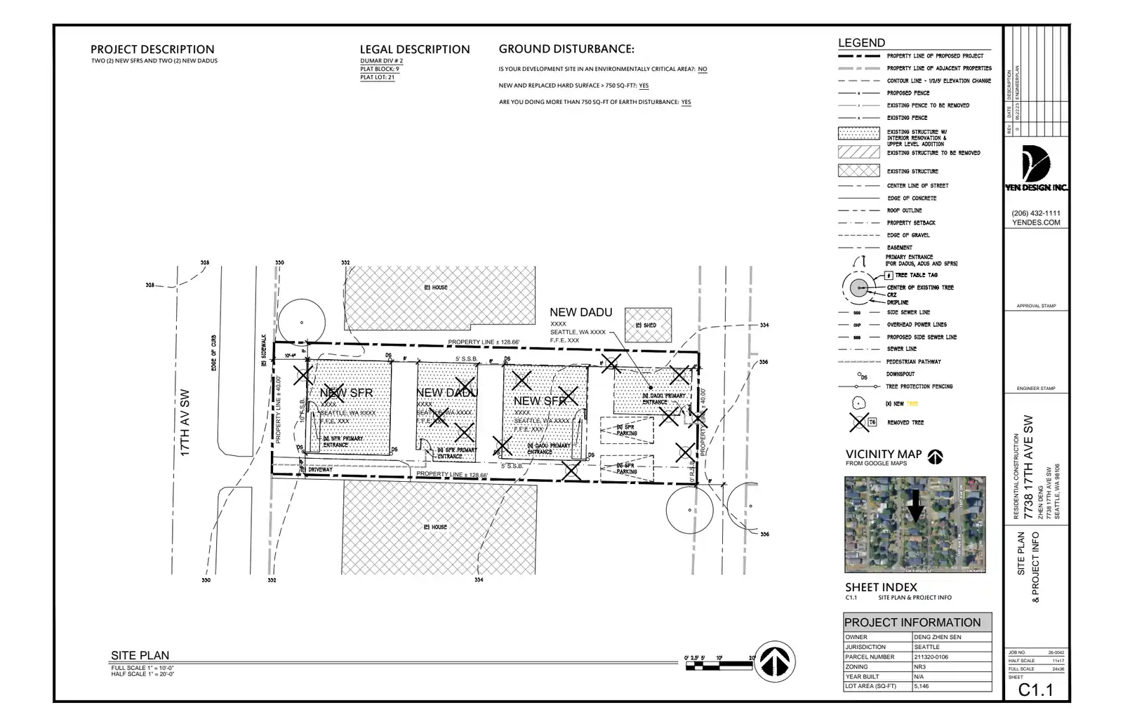 Site plan for 7738 17th Ave SW