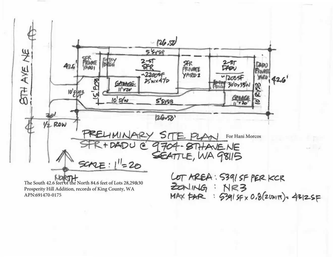 Site plan for 9704 8th Ave NE