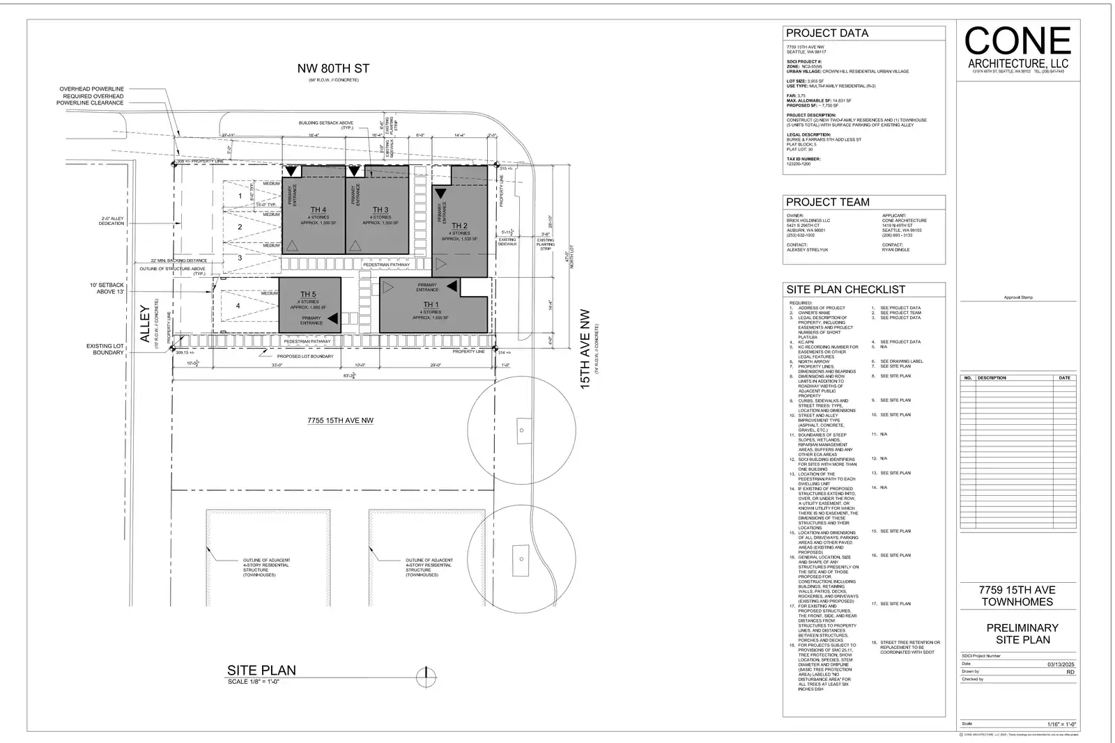 Site plan for 7767 15th Ave NW
