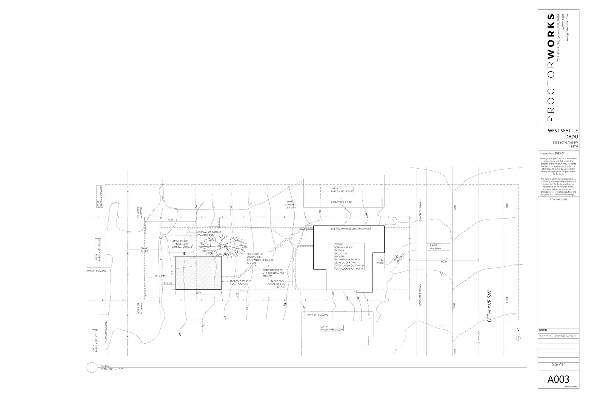 Site plan for 3453 60th Ave SW