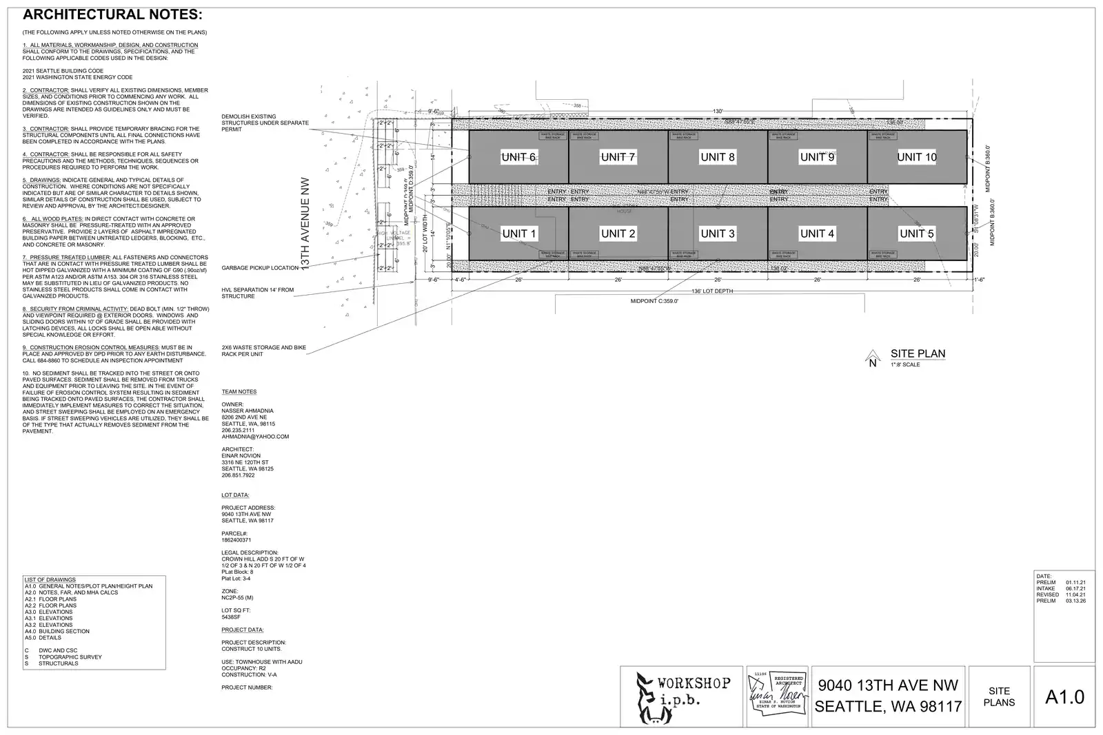 Site plan for 9040 13th Ave NW